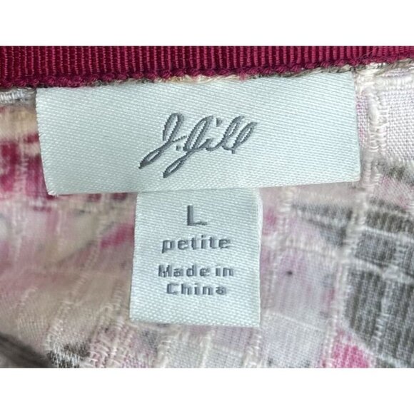 J. Jill Floral Jacket Size L Cotton Spring Lightweight Lagenlook Easter Green - Picture 7 of 8